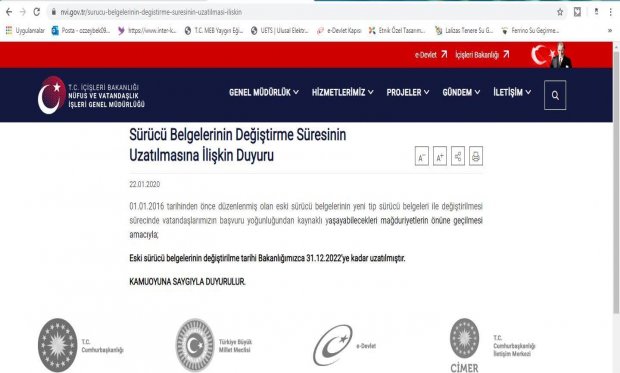 SÜRÜCÜ BELGESİ DEĞİŞTİRME SÜRELERİ UZATILDI!